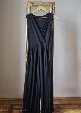 Черный комбинезон с длинными брюками и карманами wallis tall