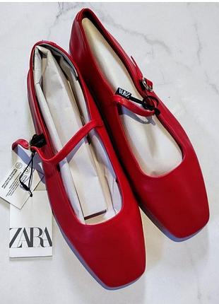 Балетки zara красные 39