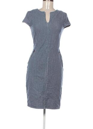 Синее платье в полоску из коттона phase eight