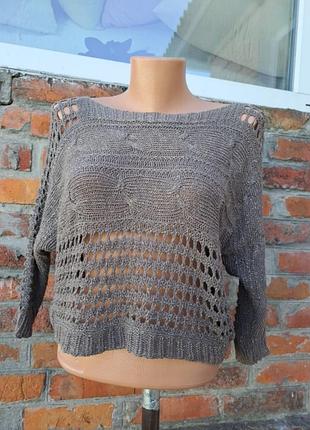 Стильное пончо италия 100% хлопок мокко