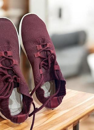 👉 нові , але без бірки і коробки massimo dutti бордові в’язані кросівки з шкіряною обробкою, розмір uk 4 / eu 37