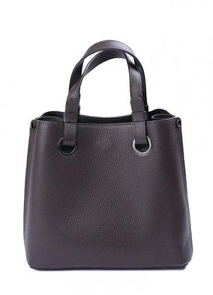 Жіноча шкіряна сумка квадрат, шоколад