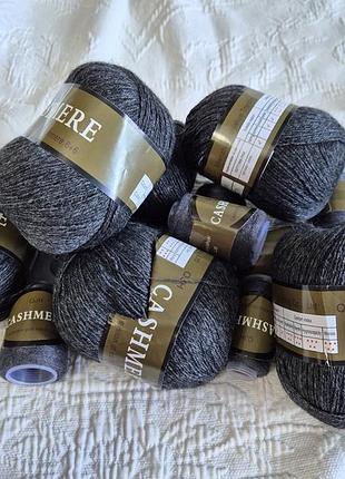 Cashmere пряжа для в'язання нитки комплектів мотків із додатковою ниткою колір сірий темний