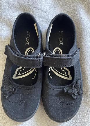 Шкільні плімсолли з вишивкою метеликів next, розмір 31