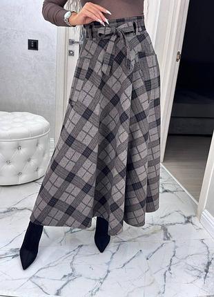 Юбка «эмми» из классического утепленного трикотажа с добавлением шерсти