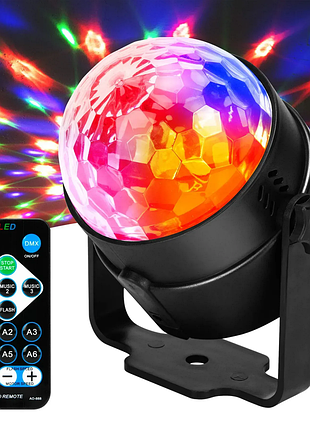 🌈 світлодіодний диско-шар із пультом і датчиком звуку | світломузика зі стробоскопом