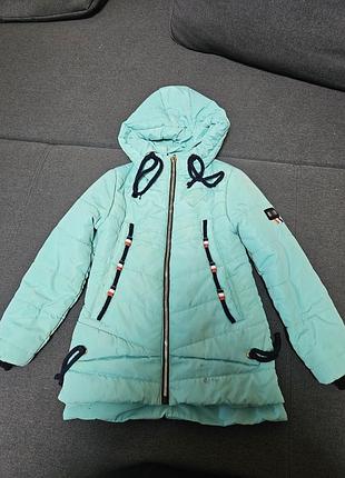 Куртка до 11 лет зеленая мятная 36