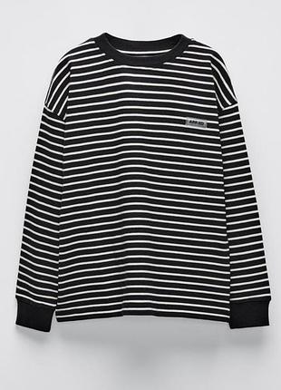Лонгслів у чорно білу смужку для хлопчик zara розмір 128