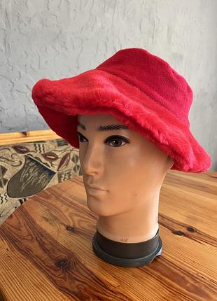 Тепла пухнаста шапка шапка-панама капелюх капелюшок для дівчинки