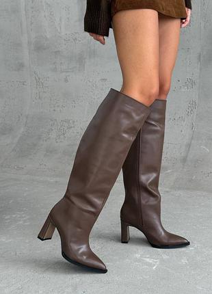 Шкіряні демісезонні жіночі чоботи