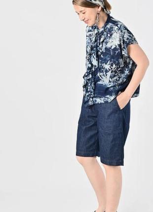 Женские джинсовые шорты бермуды карго широкие 100% хлопок тонкий джинс р. 50 l, xl