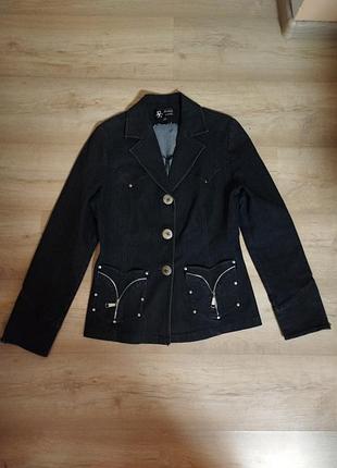 Джинсовый пиджак женский пилотный от костюма л