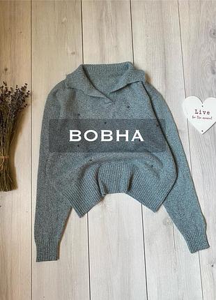 Ніжний вовняний светр поло з коміром