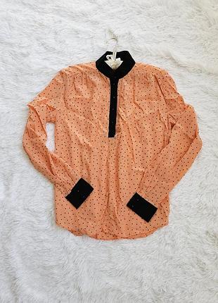 Блузка женская в горошек s ткань креп