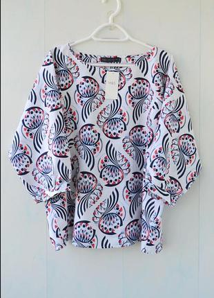 Льняная блуза  marks & spencer лен хлопок