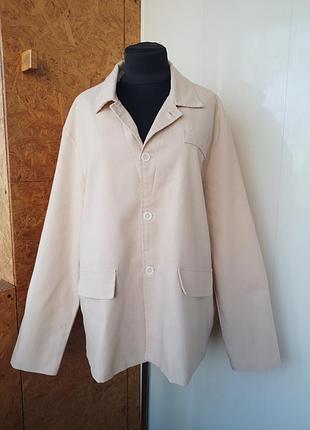 Коттоновый пиджак жакет большого размера батал