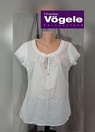 Элегантная белая блузка charles vögele, размер 42 - eur  рубашка