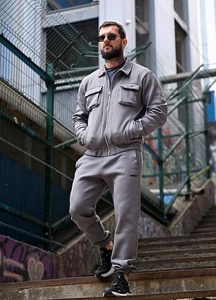 Спортивний костюм на флісі terembit grey пп8031(48 - 03)