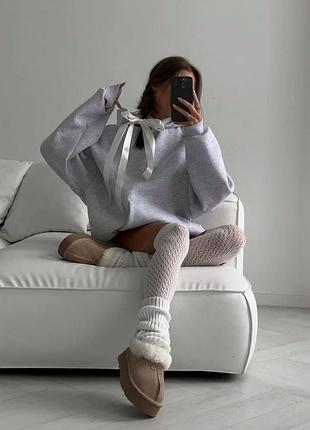 Удлиненная худи оверсайз на флис 🖤 basic hoodie 5