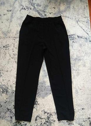 Брендовые черные прямые штаны брюки трубы с высокой талией h&m, 12 размер.