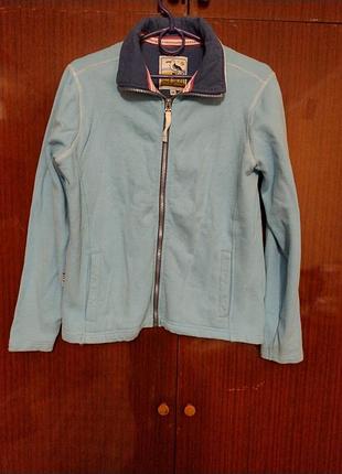 Худи/ кофта теплая, коттон, голубая, 44-46р.