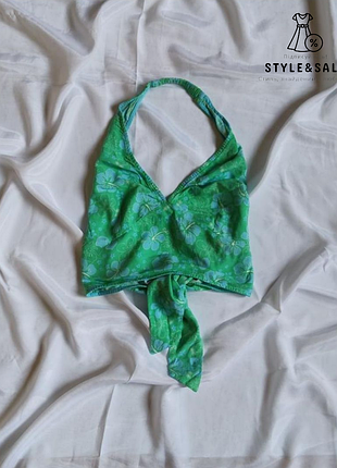 Модный топ короткий на завязках вискоза