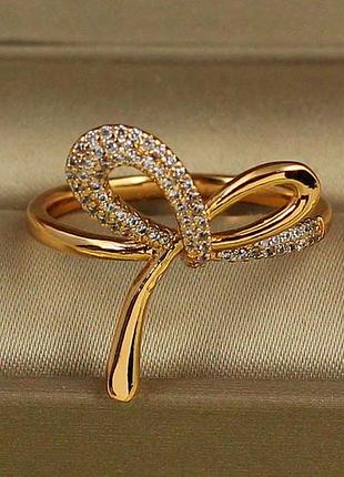 Кільце xuping jewelry зав'язка бантик золотисте