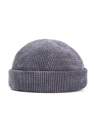 Феска вельвет манчестер в сером цвете