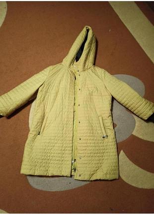 Куртка демисезонная желтая х коричневым