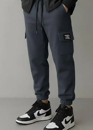 Теплые спортивные штаны на мальчика подростка трехнитка на флисе 146-164 al-2222ал