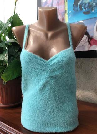 Невероятно нежная пушистая майка на бретелях