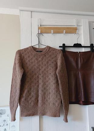 Набор, кофта и кожаная юбка