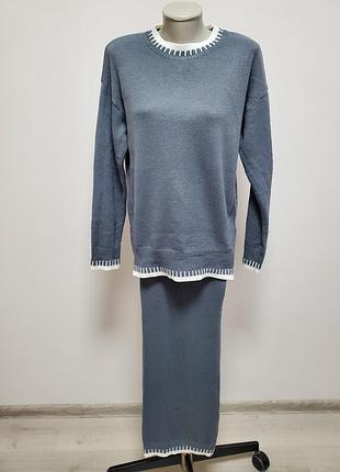 Шикарный трикотажный теплый костюм