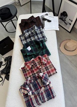 Рубашка в клетку из ткани тиар