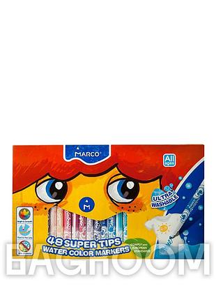 Фломастеры marco 1630-48cb, 48 цветов super washable