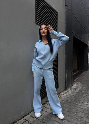 Трикотажний костюм двійка штани та кофта на замку