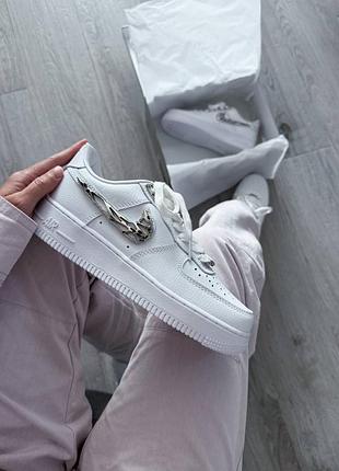 Женские кроссовки nike air force 1 low molten metal найк форс белого цвета