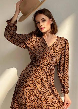 Платье женское леопард