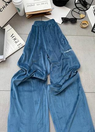 Жіночий велюровий спортивні якісні штани палаццо вільного крою