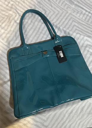 Лакована сумка ,нова , бірюзовий колір