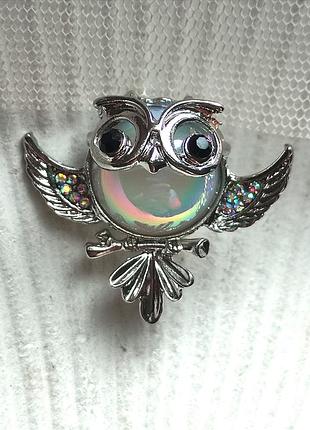 Брошь умная сова, птица