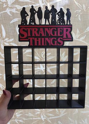Поличка для фігурок stranger things kinder joy (дивні дива) на 24 фігурки