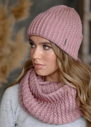 Шапка+снуд зима!