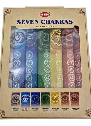 Подарочный набор благовоний "7 чакр" (7 chakras) (hem) аромапалочки