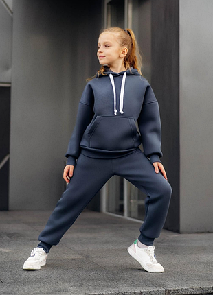 Зимовий спортивний костюм для дівчат на флісі, тринитка, теплый спортивный костюм для девочки подростка тринитка с начёсом хлопок