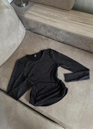 Шикарний блискучий топ з довгим рукавом від new look