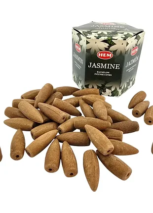 Благовоние jasmine backflow cones (жасмин) (hem) (40 шт) (смотрите описание) конусы