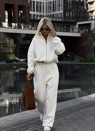 Стильный теплый женский спортивный костюм на молнии без капюшона 42-44, 46-48