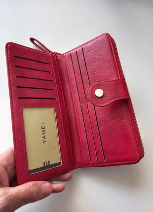 Гаманець жіночий великий на 2 відділа червоний