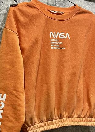 Свитшот на флисе "nasa" брендовый h&amp;m, 158-164